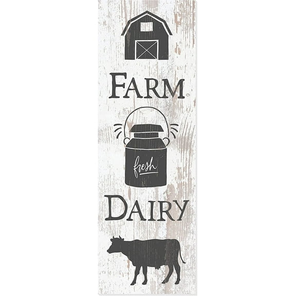 Farm Fresh Dairy Rustic Wood Farmhouse Wall Sign 6x18
