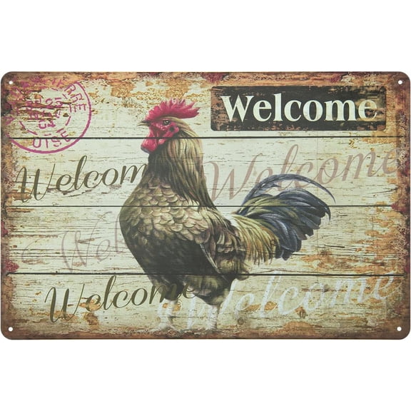 Farm Fresh EGGS Chicken Metal Decor Rustic Antique Decorations For Home Tin signs
