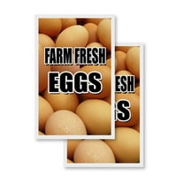 Farm Fresh Eggs (2-PACK) 24" x 36" Vinyl Decals | Sign Insert Peel & Stick Decals Stickers Window Signs