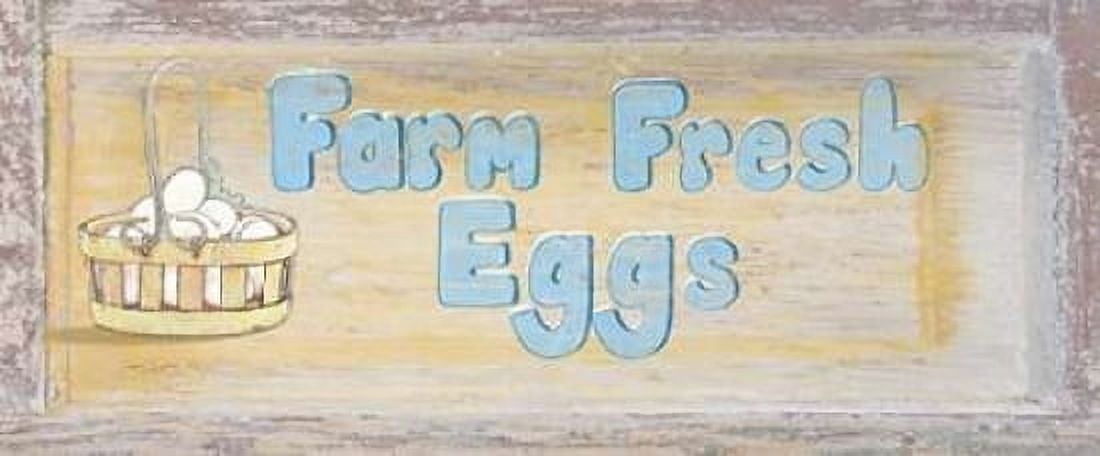Farm Fresh Eggs Canvas Art - Ramona Murdock (10 x 20)