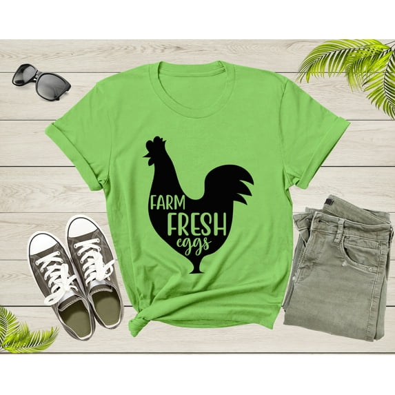 Farm Fresh Eggs Chicken Hen Chick Silhouette for Men Women T-Shirt Chicken Lover Gift T Shirt for Men Women Kids Boys Girls Graphic Tshirt