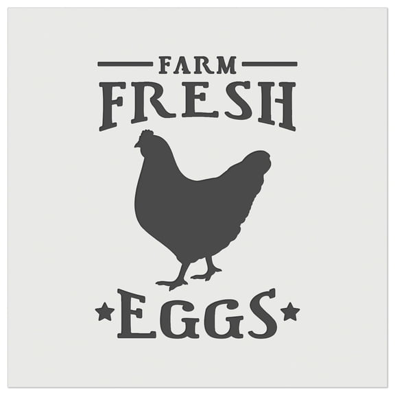 Farm Fresh Eggs Chicken with Hen and Stars DIY Cookie Wall Craft Stencil - 3.5 Inch