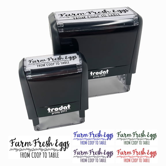 Farm Fresh Eggs From Coop to Table Label Carton Self-Inking Rubber Stamp Ink Stamper for Business Office - Yellow Ink - Small 1-1/2 Inch