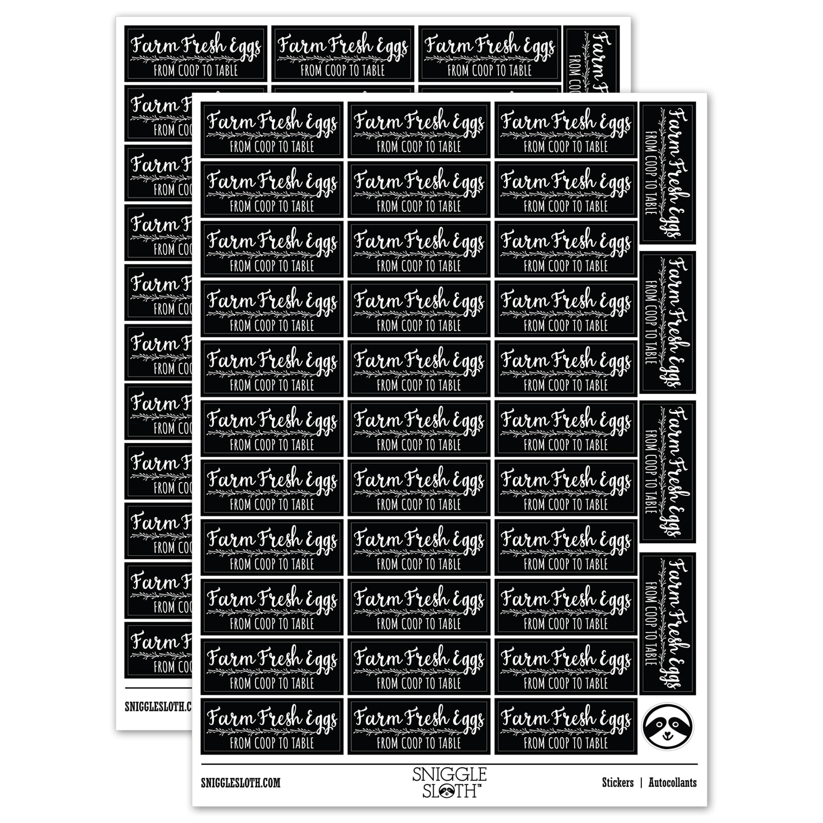 Farm Fresh Eggs From Coop to Table Label Carton Sticker Set - Black ...