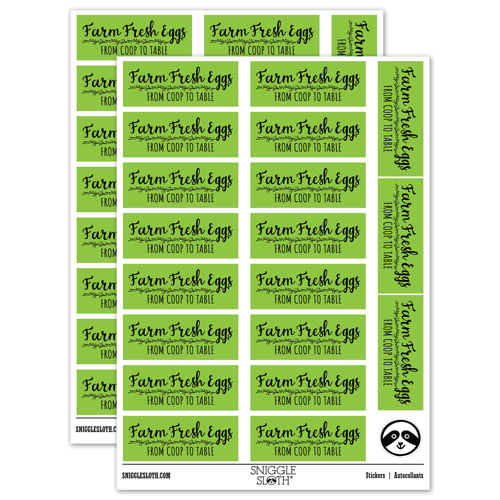 Farm Fresh Eggs From Coop to Table Label Carton Sticker Set - Light ...