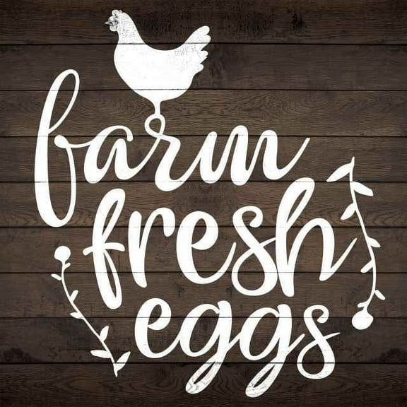 Farm Fresh Eggs Rustic Looking Inspiration Farmhouse Wood Sign Wall Décor Gift 12 x 12 Wood Sign B3-12120061032