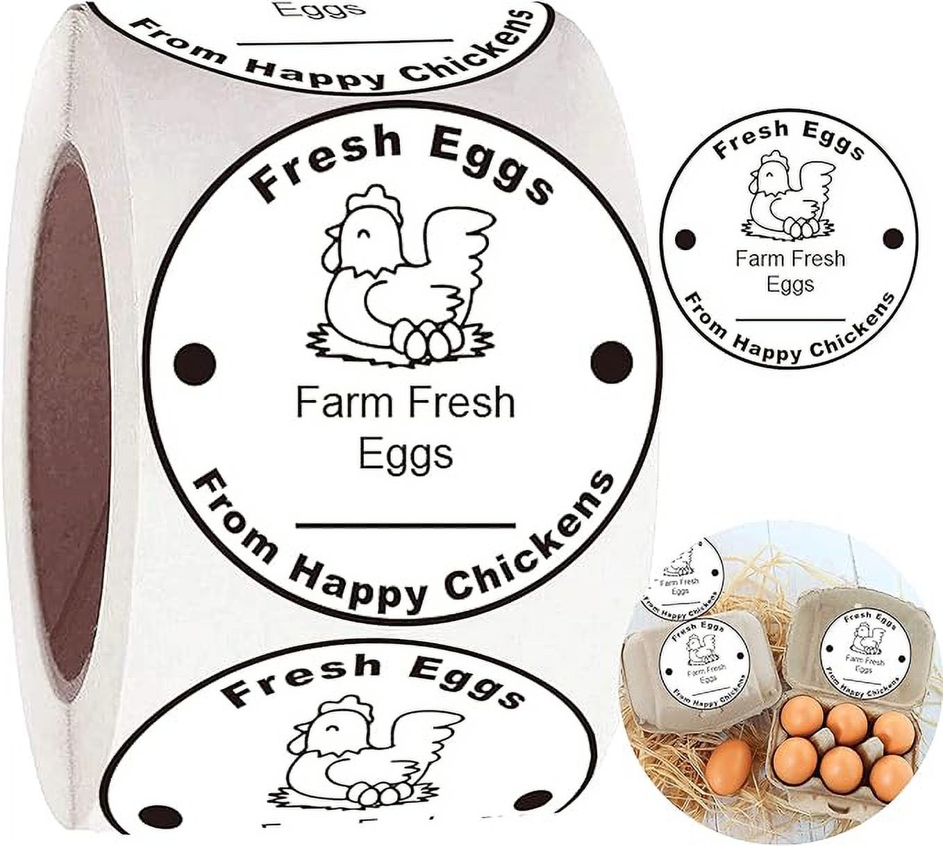 Farm Fresh Eggs Stickers 500 Pcs Farm Fresh Eggs Carton Labels Per Roll