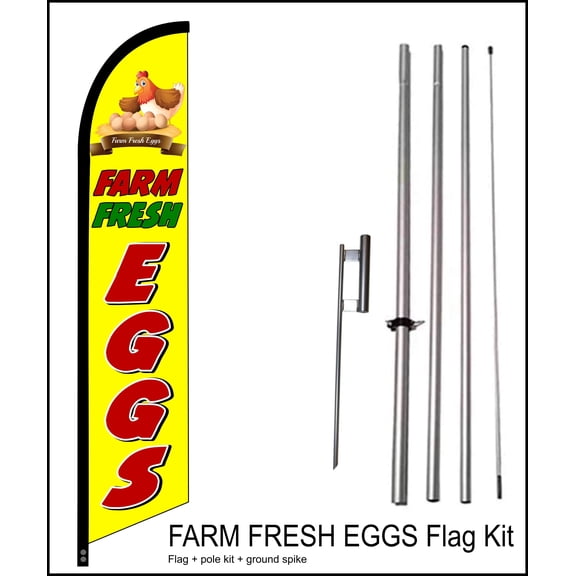 Farm Fresh Eggs Swooper Flag Kit, 15 ft Tall - by flagsandsign