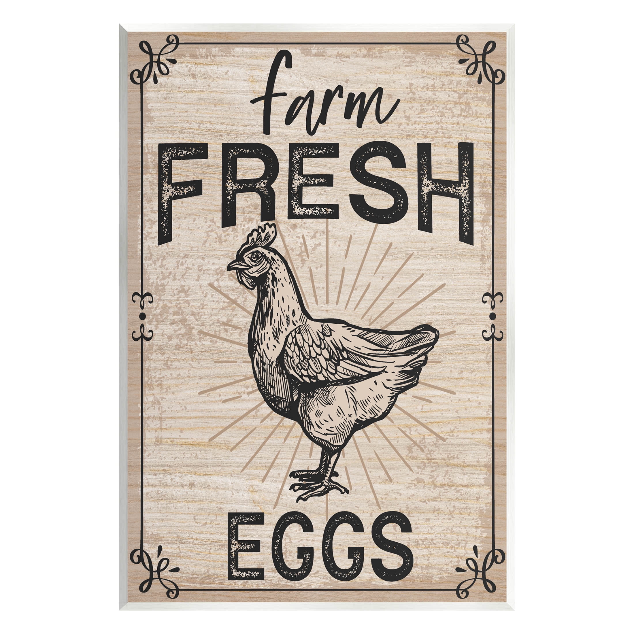 Farm Fresh Eggs Vintage Hen Animals & Insects Graphic Art Unframed Art Print Wall Art
