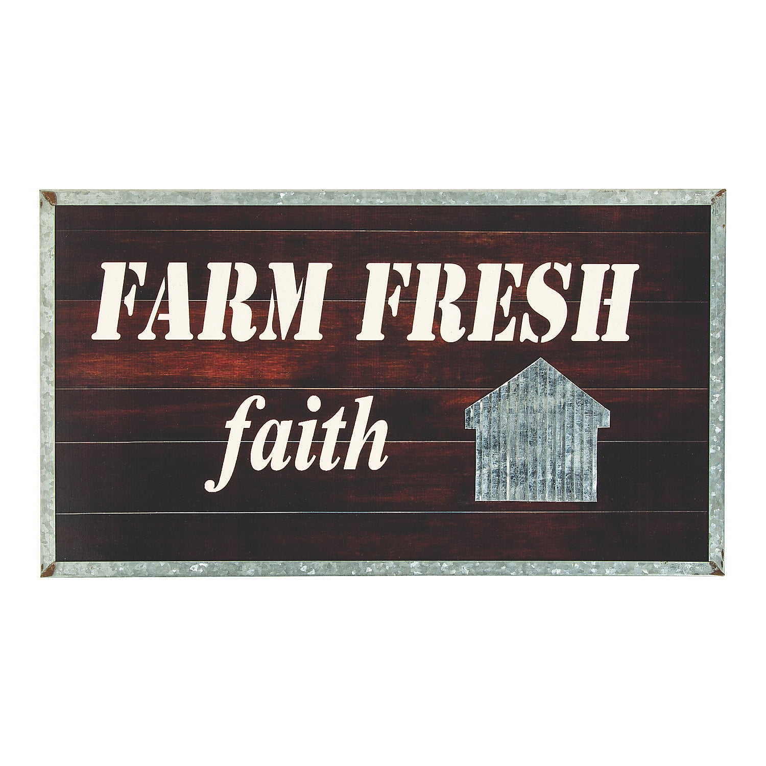 Rustic Dark Wood and Metal Farmhouse Wall Sign