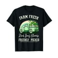 thumbnail image 1 of Farm Fresh Four Leaf Clovers Patrick's Day Shamrock Farmer T-Shirt, 1 of 5