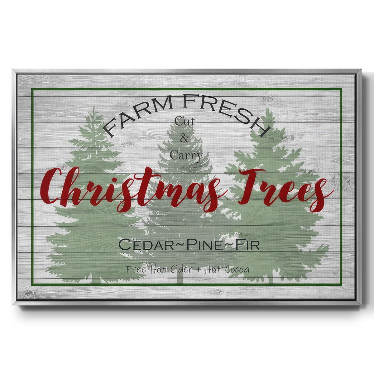 Farm Fresh - Framed Gallery Wrapped Holiday Canvas - 27 x 41 - Silver Frame
