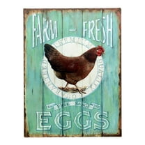 Farm Fresh Free Range Eggs' Retro Vintage Metal Tin Bar Sign, Decorative Wall Art Signage Primitive Farmhouse Country Home Décor Size: 8 x 12 Inches