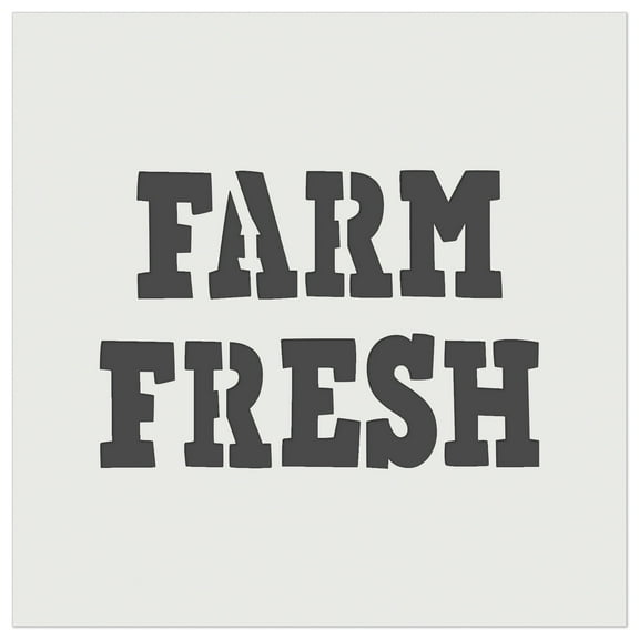 Farm Fresh Fun Text DIY Cookie Wall Craft Stencil - 3.5 Inch