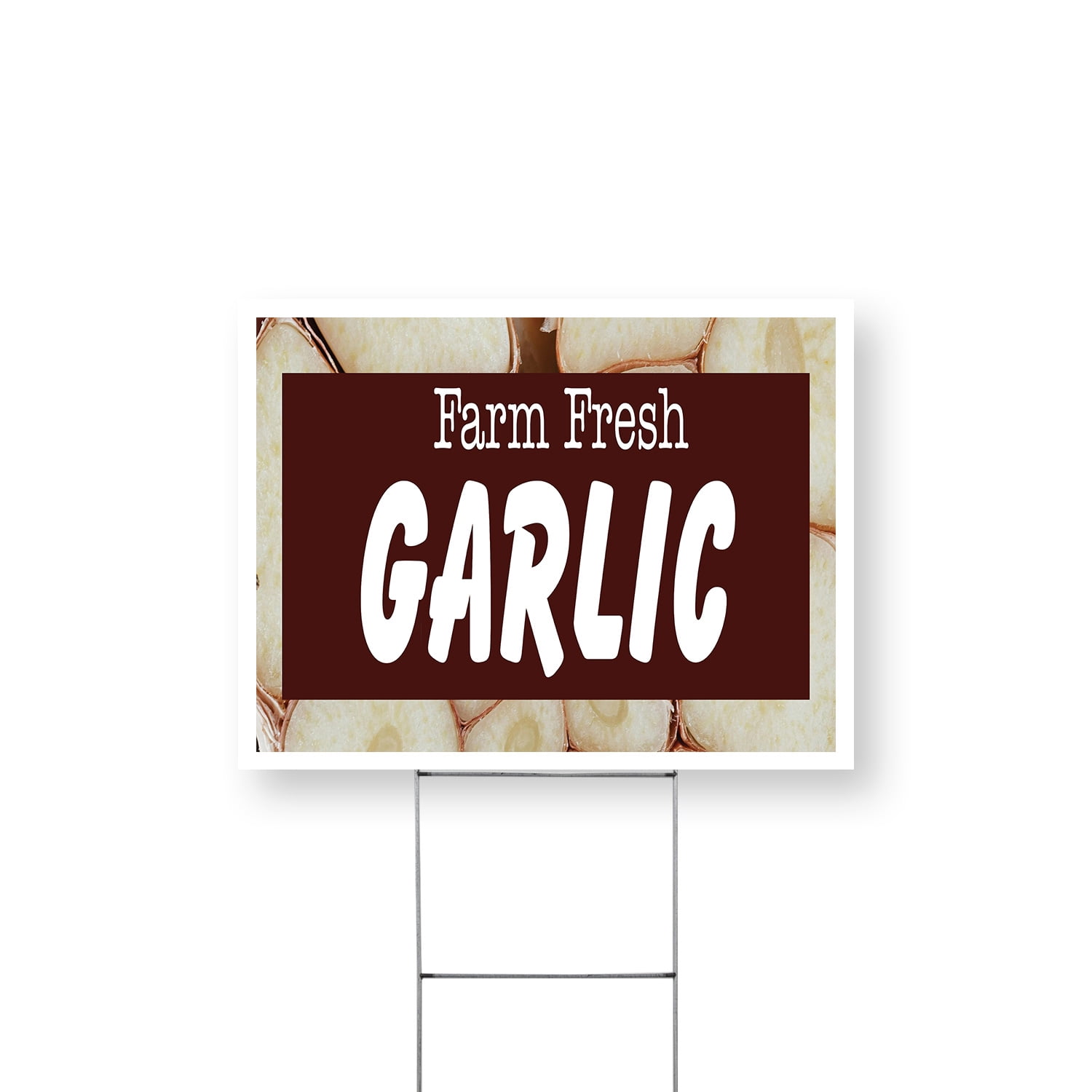 Farm Fresh Garlic Yard Sign 18 Inch x 24 Inch Double Sided Weatherproof ...