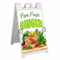 thumbnail image 1 of Farm Fresh Ginger (24" X 36") Deluxe A-Frame Signicade, Includes 2 Removable Panels & Stand, 1 of 4