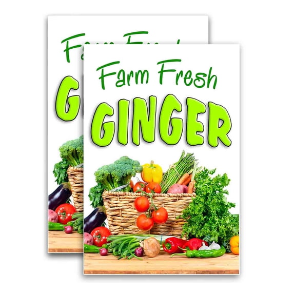Farm Fresh Ginger (24" X 36") Vinyl Decal Only (Pack of 2) |Sign|Sticker|Poster