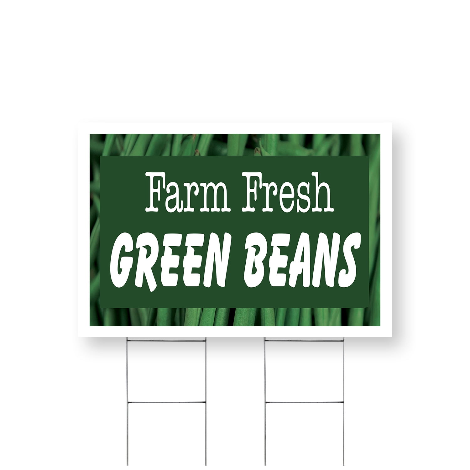 Farm Fresh Green Beans Yard Sign 24 Inch x 36 Inch Single Sided ...