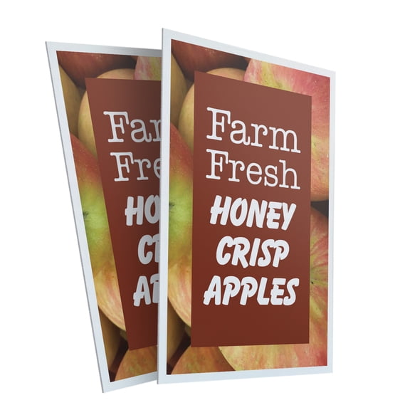Farm Fresh Honey Crisp Apples (2-Pack) 24 Inch x 36 Inch Plastic Signs | Sign Insert 4mm Corrugated Plastic Signs Storefront Window Poster | Sweet and Juicy, Locally Grown, Orchard