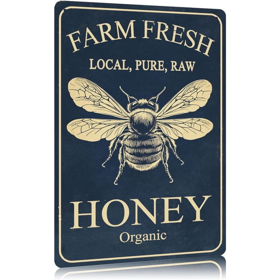 Farm Fresh Honey Vintage Metal Tin Sign Rustic Wall Decor 12 x 8 Inch