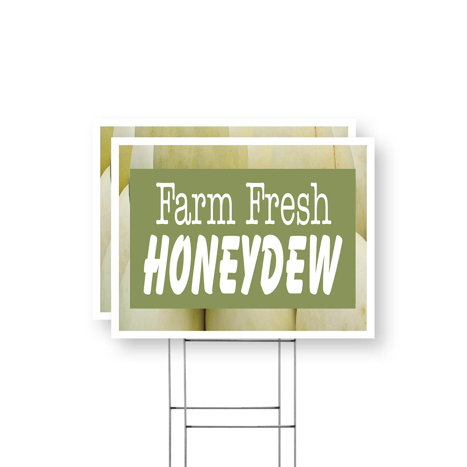 Farm Fresh Honeydew Yard Sign 2 Pack of 12 Inch x 16 Inch Single Sided ...