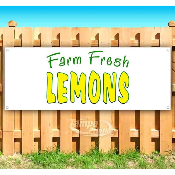 Farm Fresh Lemons 13 oz Vinyl Banner With Metal Grommets