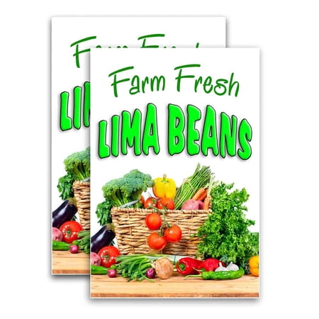 Farm Fresh Lima Beans (24" X 36") Vinyl Decal Only (Pack of 2) |Sign|Sticker|Poster