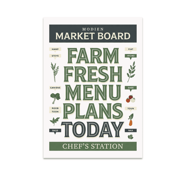 Farm Fresh Menu Plans Today - Kitchen Decor Enthusiast - 13x19 Poster Print