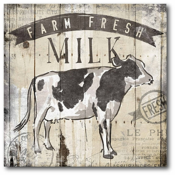 Farm Fresh Milk Gallery-Wrapped Canvas Wall Art, 16x16