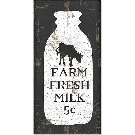 Farm Fresh Milk Rustic Farmhouse Style Wood Wall Sign 9x18