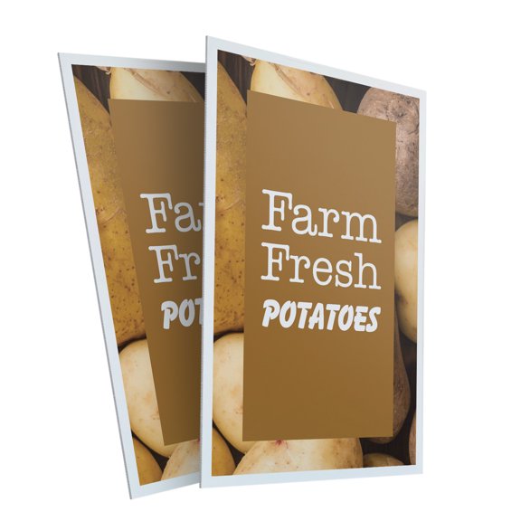 Farm Fresh Potatoes (2-Pack) 24 Inch x 36 Inch Plastic Signs | Sign Insert 4mm Corrugated Plastic Signs Storefront Window Poster | Root Vegetables, Local Harvest, Nutritious Choices |