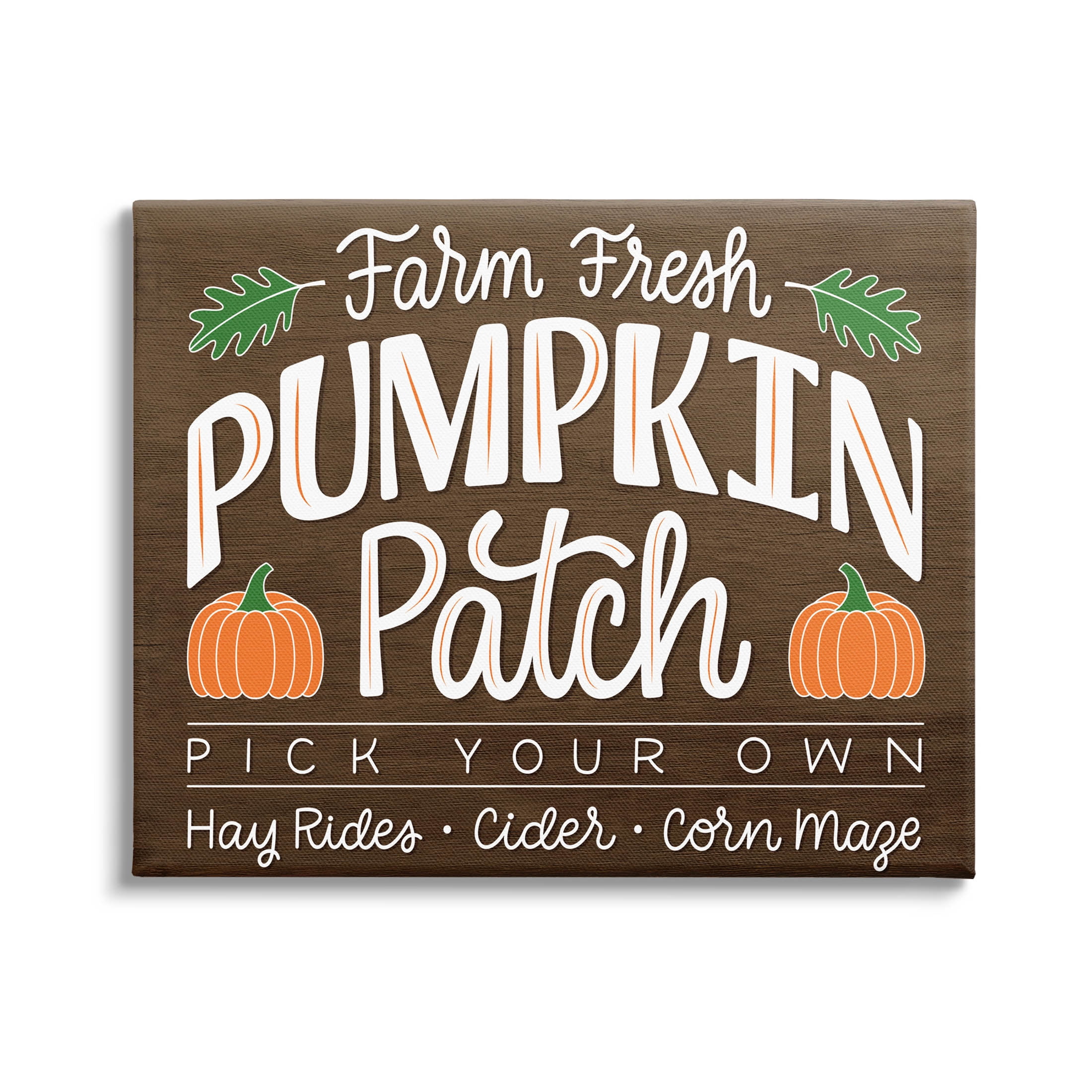 Farm Fresh Pumpkin Patch Sign Holiday Graphic Art Gallery Wrapped Canvas Print Wall Art