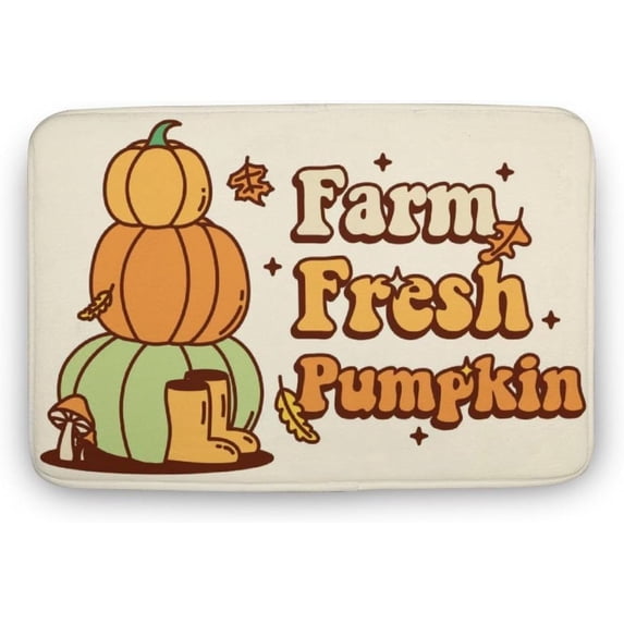 Farm Fresh Pumpkin Retro Fall Bathroom Rugs Sets Funn Small Cute Bath Rugs Modern Door Mats for Home Bedroom Living Room Decor Bathroom Floor Mats Home Decor Gift for Women Men 18x30 Inch