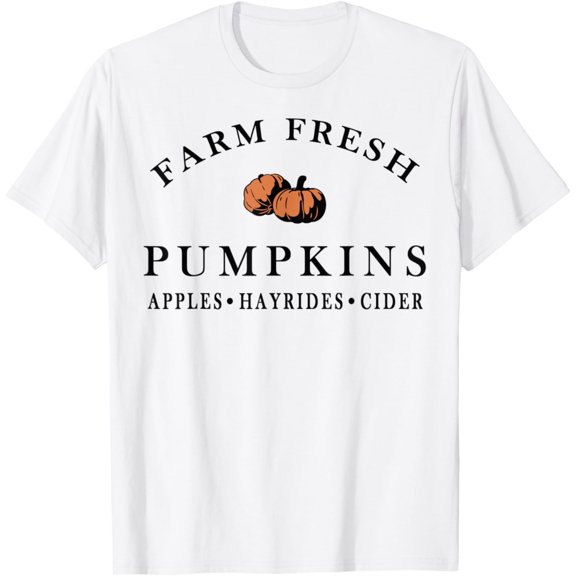 Farm Fresh Pumpkins Fall Autumn Seasonal Farmhouse Style T-Shirt mens t shirt,white,women,funny,misfits,men,journey