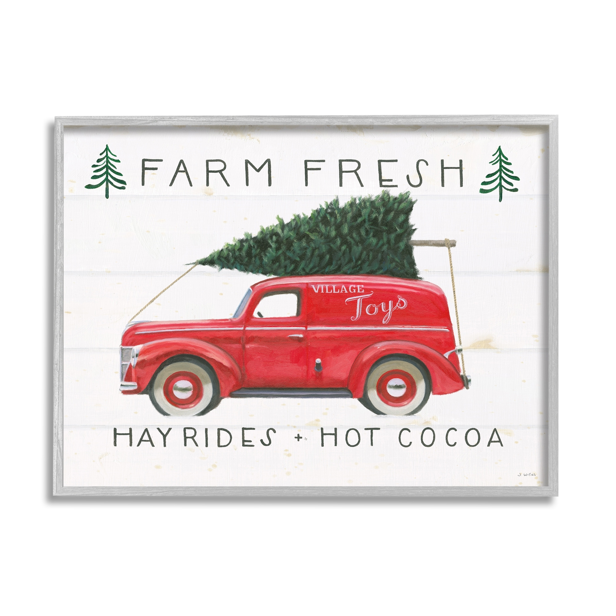 Farm Fresh Rustic Antique Holiday Shop Sign Transportation Graphic Art Framed Art Print Wall Art