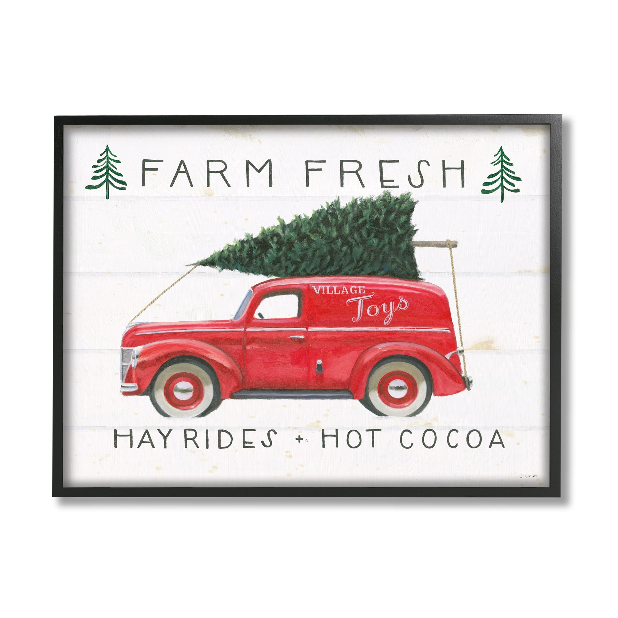 Farm Fresh Rustic Antique Holiday Shop Sign Transportation Graphic Art Framed Art Print Wall Art