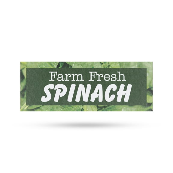 Farm Fresh Spinach Vinyl Decal 12 Inch x 5 Inch Weatherproof Heavy-Duty Adhesive Backing | Healthy Greens, Local Harvest, Nutritious Produce | Made in USA