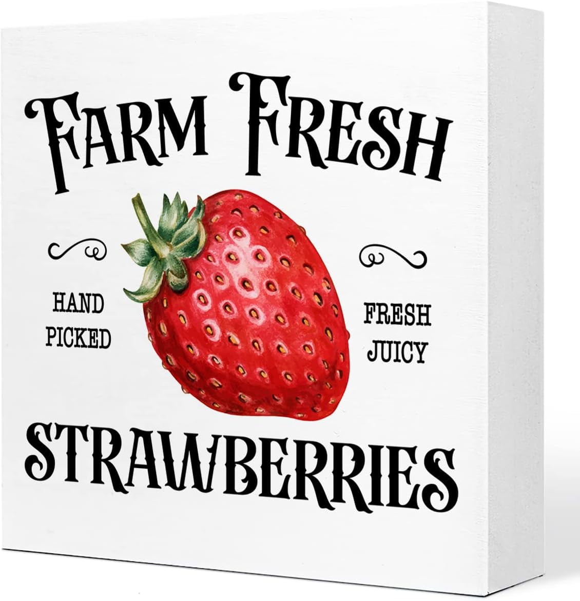 Farm Fresh Strawberries Wooden Plaque Sign Desk Decor,rustic Strawberry 