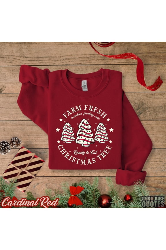 Farm Fresh Tree Sweatshirt, Tree Cake Sweater, Cake Sweatshirt, Crewneck, Shirt For Women Tshirt All Size S-5XL