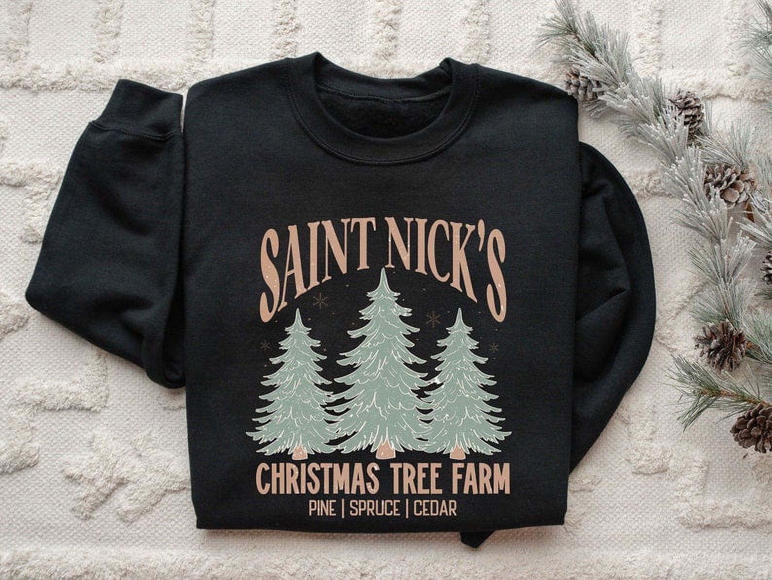 Farm Fresh Trees Christmas Sweatshirt, Christmas Tree Hoodie, Cut