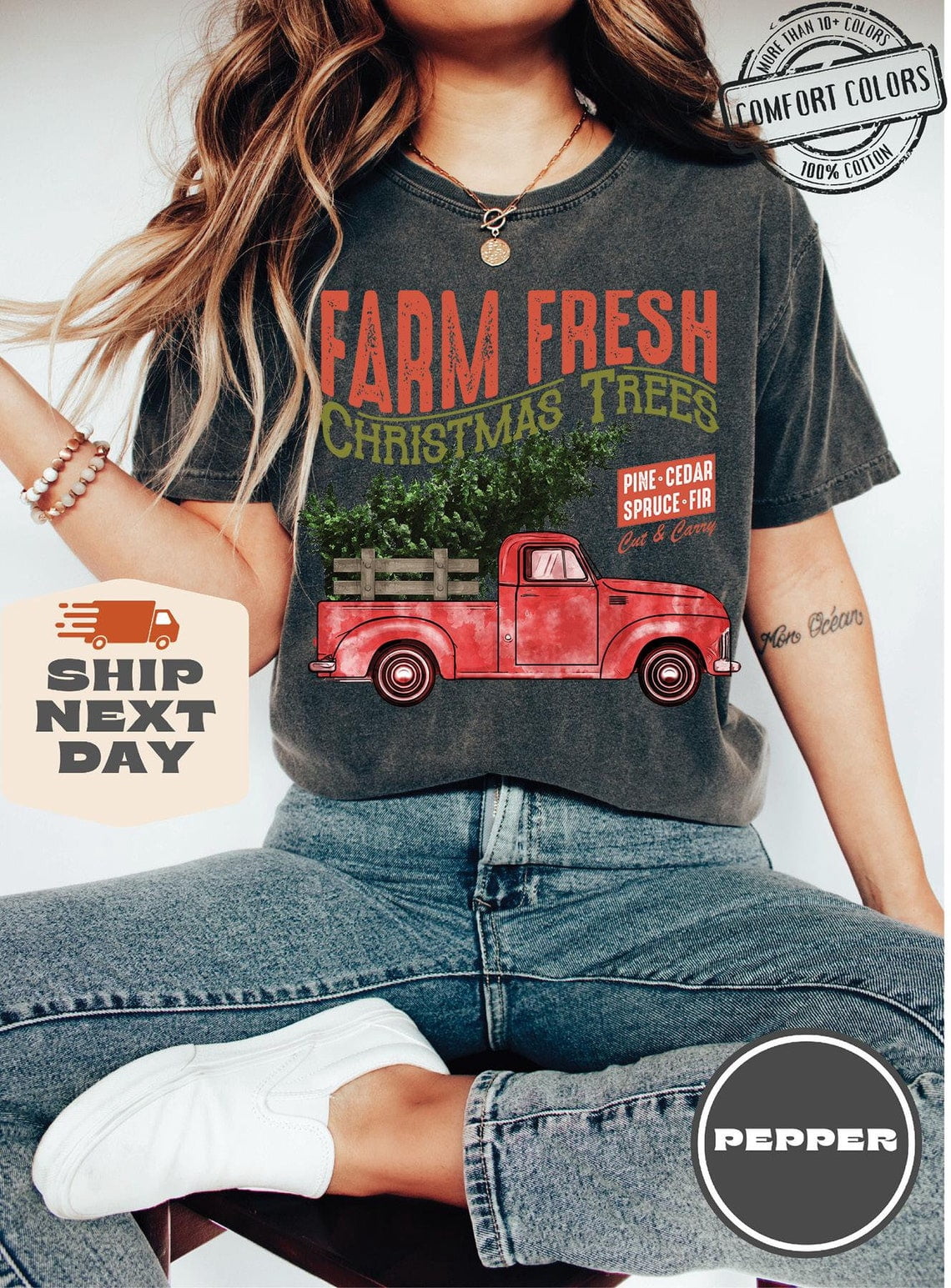 Christmas Tree Truck Sweatshirt