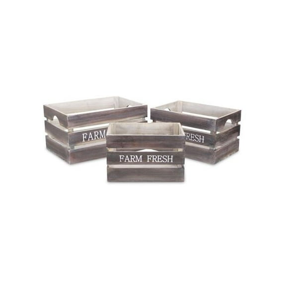 Farm Fresh Wood Crate - Set of 3