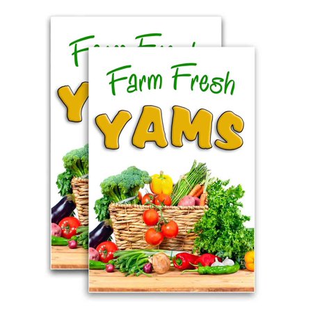Farm Fresh Yams (24" X 36") Vinyl Decal Only (Pack of 2) |Sign|Sticker|Poster