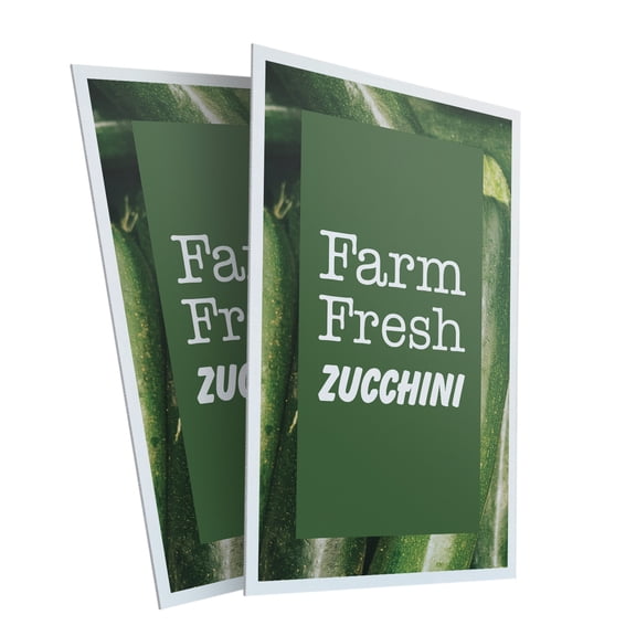 Farm Fresh Zucchini (2-Pack) 24 Inch x 36 Inch Plastic Signs | Sign Insert 4mm Corrugated Plastic Signs Storefront Window Poster | Fresh Vegetables, Local Farms, Grocery Promotions |