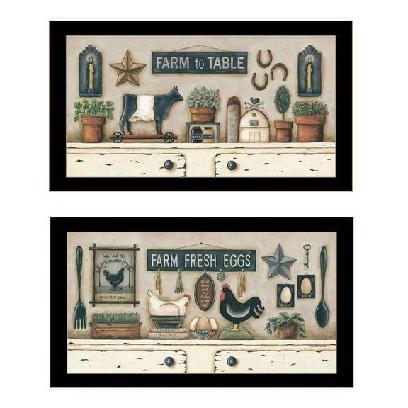 Farm Fresh by Donna Atkins Framed Print Wall Art Wood Multi-Color