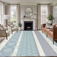 thumbnail image 1 of Farm Fruits Area Rugs 8'x10', Washable Small Throw Rugs for Living Room Patio, Watermelon Lemons Peach Blue Grey Striped Indoor Outdoor Rug Non-Slip Low Pile Carpet Runner Reversible Floor Mats, 1 of 8