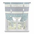 thumbnail image 1 of Farm Fruits Balloon Curtains for Bedroom/Front Door/Bathroom, Watermelon Lemons Peach Blue Grey Striped Tie Up Curtains 63 Inch Length Light Filtering Kitchen Curtains Shades for Windows 46"x63", 1 of 8