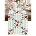thumbnail image 1 of Farm Fruits Cherries Blueberry Table Runner-36 Inch Long Green White Striped Table Runners Linen Burlap Tablerunner for Kitchen Dining Room Holiday Party, 1 of 9