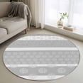thumbnail image 1 of Farm Fruits Round Area Rug 3.3Ft Washable Circle Rugs for Dining Room Table, Watermelon Lemons Peach Strawberry Grey Striped Non-Slip Carpet Floor Mats Indoor Outdoor Carpet Runner Home Decor, 1 of 8