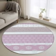 thumbnail image 1 of Farm Fruits Round Rug 3ft Washable Circle Entryway Rugs Non Slip Watermelon Lemons Peach Pink Grey Striped Area Rug Indoor Floor Carpet for Bedroom Kitchen Living Room Home Office Dining Room Nursery, 1 of 8